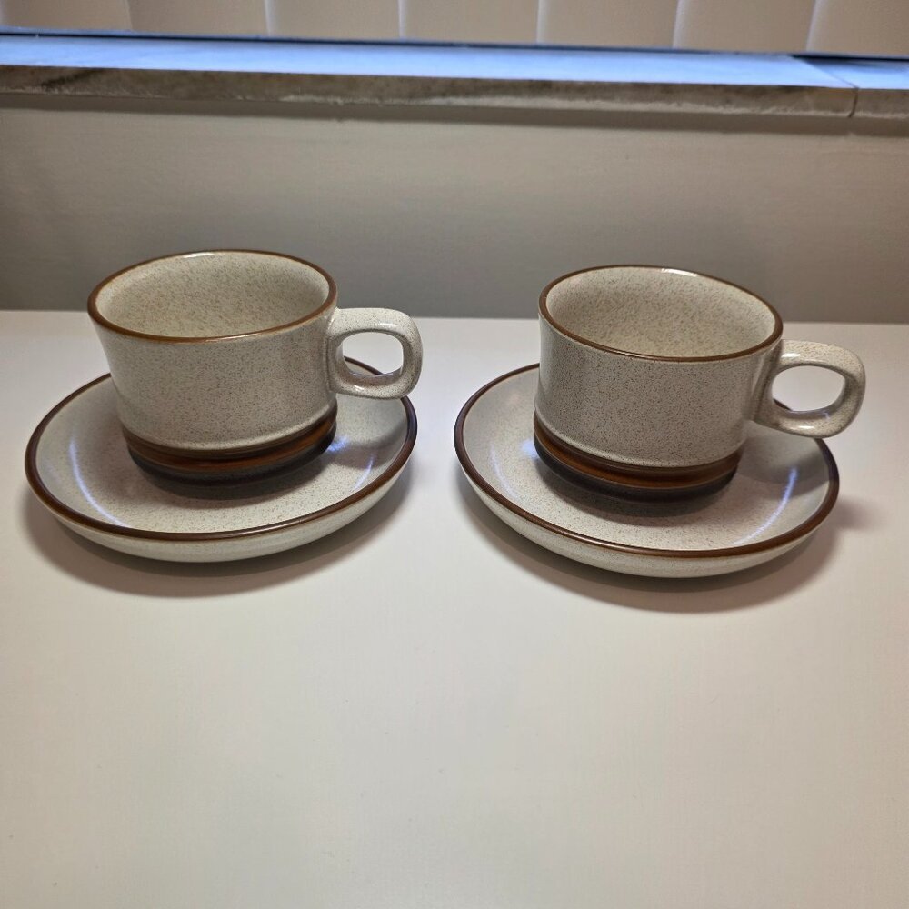 Vintage Denby "Potters Wheel" - Cup and Saucer - Set of Two (2)